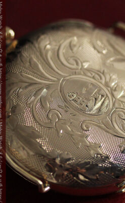 エルジン 装飾されたケースに色鮮やかなアンティーク腕時計 【1894年頃】-W1567-18