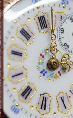 エルジン 装飾されたケースに色鮮やかなアンティーク腕時計 【1894年頃】-W1567-2