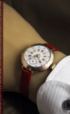 エルジン 装飾されたケースに色鮮やかなアンティーク腕時計 【1894年頃】-W1567-22