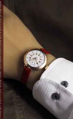 エルジン 装飾されたケースに色鮮やかなアンティーク腕時計 【1894年頃】-W1567-23