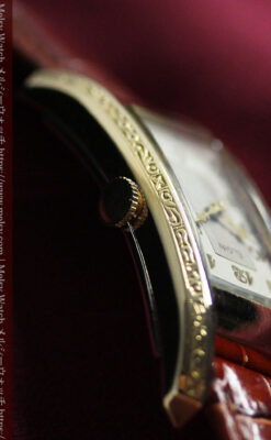 存在感ある縦長の曲線 エルジンのアンティーク腕時計 【1936年頃】-W1568-11