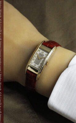 存在感ある縦長の曲線 エルジンのアンティーク腕時計 【1936年頃】-W1568-13