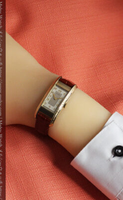 存在感ある縦長の曲線 エルジンのアンティーク腕時計 【1936年頃】-W1568-15