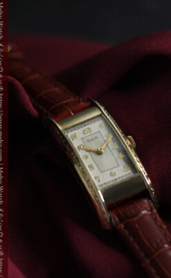 存在感ある縦長の曲線 エルジンのアンティーク腕時計 【1936年頃】-W1568-9