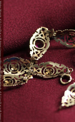 繊細な細工が美しい金無垢アンティークバングル・ブレスレット-A0328-11