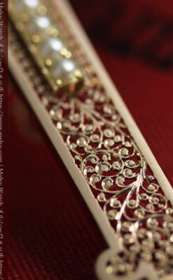 繊細な技巧の光る 真珠と18金無垢アンティーククロス･十字架 【1880年頃】-A0330-13