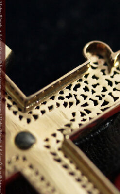 繊細な技巧の光る 真珠と18金無垢アンティーククロス･十字架 【1880年頃】-A0330-17