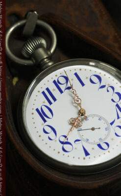 革ケース入り ティファニーの超大型アンティーク懐中時計 【1892年頃】-P2330-14