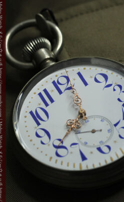 革ケース入り ティファニーの超大型アンティーク懐中時計 【1892年頃】-P2330-17