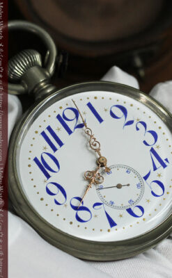 革ケース入り ティファニーの超大型アンティーク懐中時計 【1892年頃】-P2330-22