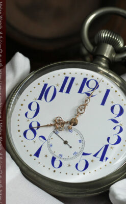 革ケース入り ティファニーの超大型アンティーク懐中時計 【1892年頃】-P2330-23