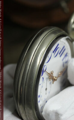 革ケース入り ティファニーの超大型アンティーク懐中時計 【1892年頃】-P2330-24