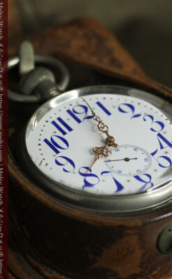 革ケース入り ティファニーの超大型アンティーク懐中時計 【1892年頃】-P2330-6