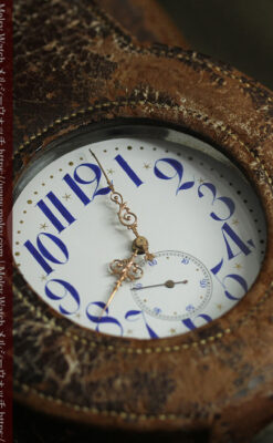 革ケース入り ティファニーの超大型アンティーク懐中時計 【1892年頃】-P2330-8