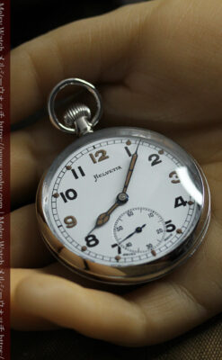 英国陸軍支給品 ヘルヴェティアのアンティーク懐中時計 【1940年頃】-P2331-14