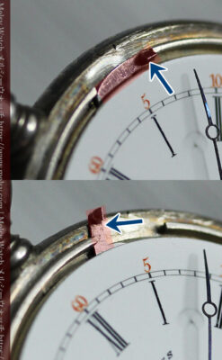 双頭の獅子 ロンジンの銀無垢アンティーク懐中時計【1884年製】チェーン付き-P2332-23