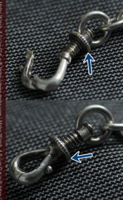 双頭の獅子 ロンジンの銀無垢アンティーク懐中時計【1884年製】チェーン付き-P2332-24