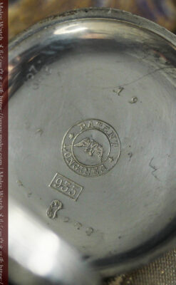 双頭の獅子 ロンジンの銀無垢アンティーク懐中時計【1884年製】チェーン付き-P2332-25