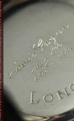 双頭の獅子 ロンジンの銀無垢アンティーク懐中時計【1884年製】チェーン付き-P2332-26