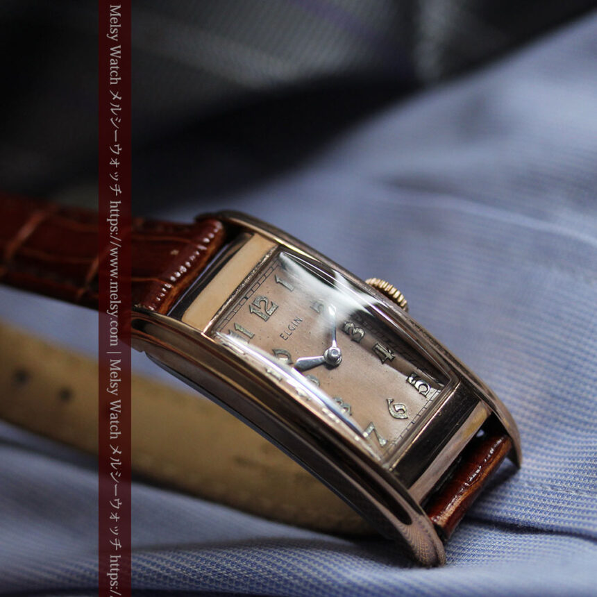 ローズ＆カーブ 細身で上品なエルジンのアンティーク腕時計 【1938年頃】-W1569-1