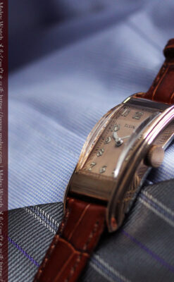 ローズ&カーブ 細身で上品なエルジンのアンティーク腕時計 【1938年頃】-W1569-10