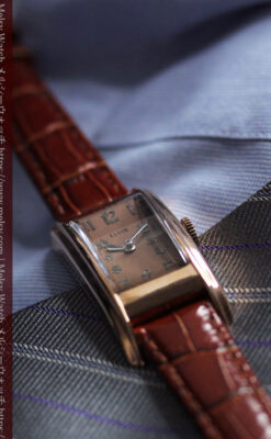 ローズ&カーブ 細身で上品なエルジンのアンティーク腕時計 【1938年頃】-W1569-12