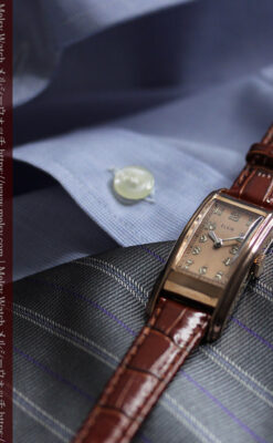 ローズ&カーブ 細身で上品なエルジンのアンティーク腕時計 【1938年頃】-W1569-2