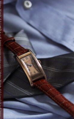 ローズ&カーブ 細身で上品なエルジンのアンティーク腕時計 【1938年頃】-W1569-3