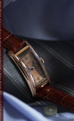 ローズ&カーブ 細身で上品なエルジンのアンティーク腕時計 【1938年頃】-W1569-7