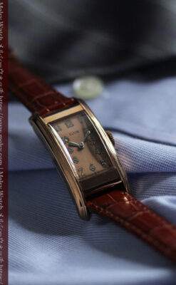 ローズ&カーブ 細身で上品なエルジンのアンティーク腕時計 【1938年頃】-W1569-8