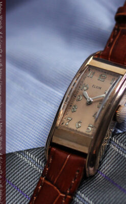 ローズ&カーブ 細身で上品なエルジンのアンティーク腕時計 【1938年頃】-W1569-9