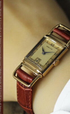 着け方２通り 趣きあるハミルトンのアンティーク腕時計 【1940年頃】-W1570-1