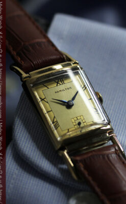 着け方２通り 趣きあるハミルトンのアンティーク腕時計 【1940年頃】-W1570-10