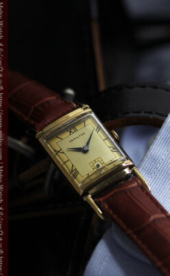 着け方２通り 趣きあるハミルトンのアンティーク腕時計 【1940年頃】-W1570-14