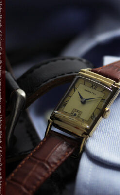 着け方２通り 趣きあるハミルトンのアンティーク腕時計 【1940年頃】-W1570-17
