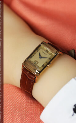 着け方２通り 趣きあるハミルトンのアンティーク腕時計 【1940年頃】-W1570-21