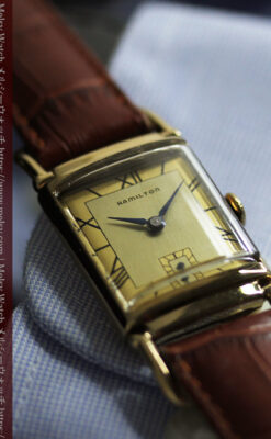 着け方２通り 趣きあるハミルトンのアンティーク腕時計 【1940年頃】-W1570-5