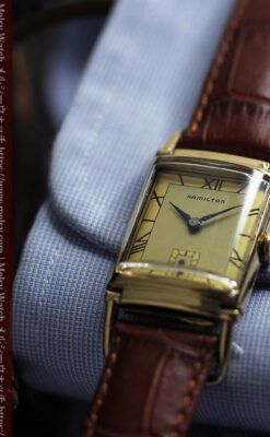 着け方２通り 趣きあるハミルトンのアンティーク腕時計 【1940年頃】-W1570-7