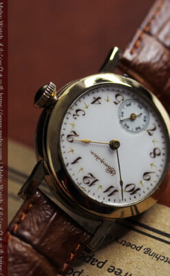 ハンプデンのアンティーク腕時計 希少な茶と金色 【1910年頃】-W1572-13