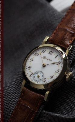 ハンプデンのアンティーク腕時計 希少な茶と金色 【1910年頃】-W1572-7