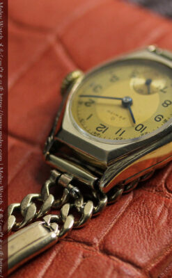 高級メーカー ゼニスの金色レトロな女性用腕時計 【1950年頃】-W1574-10