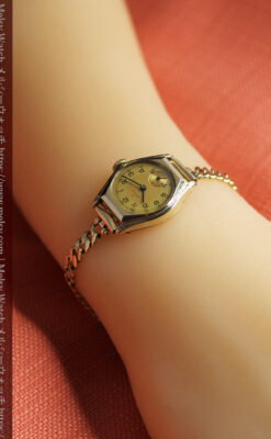 高級メーカー ゼニスの金色レトロな女性用腕時計 【1950年頃】-W1574-13