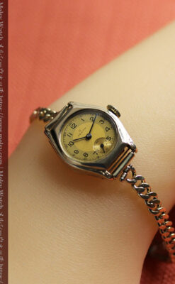 高級メーカー ゼニスの金色レトロな女性用腕時計 【1950年頃】-W1574-14