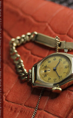 高級メーカー ゼニスの金色レトロな女性用腕時計 【1950年頃】-W1574-8