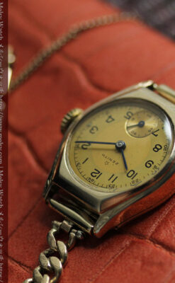 高級メーカー ゼニスの金色レトロな女性用腕時計 【1950年頃】-W1574-9