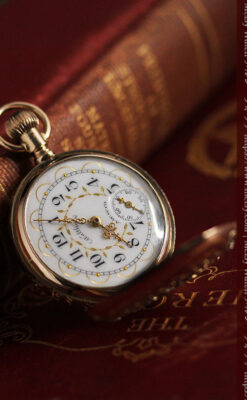 ダイヤと装飾美 ウォルサムの金無垢アンティーク懐中時計 【1900年頃】ブローチ付き-P2283-13