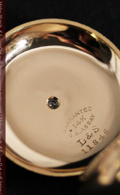 ダイヤと装飾美 ウォルサムの金無垢アンティーク懐中時計 【1900年頃】ブローチ付き-P2283-18