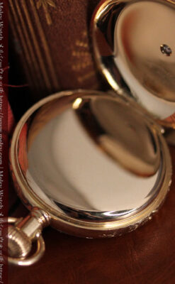 ダイヤと装飾美 ウォルサムの金無垢アンティーク懐中時計 【1900年頃】ブローチ付き-P2283-19