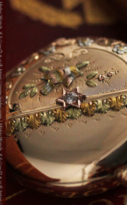 ダイヤと装飾美 ウォルサムの金無垢アンティーク懐中時計 【1900年頃】ブローチ付き-P2283-8