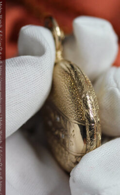 上品な顔とダイヤが映える エルジンの金無垢アンティーク懐中時計 【1895年頃】-P2333-15